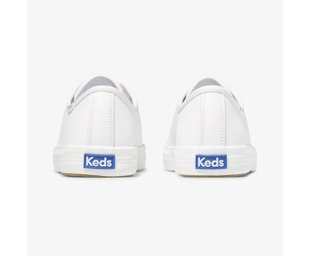 Tenis Keds Mujer Blancos - Kickstart Cuero - 3524-ZCFMQ